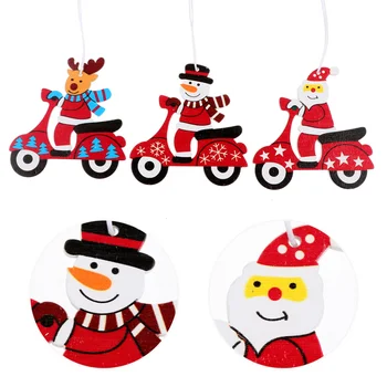 

3pcs Exquisite Interesting Creative Delicate Funny Wooden Pendant Hanging Decor Christmas Ornaments for Inside Indoor