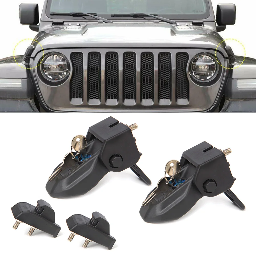 ジープラングラーjl 2018 2019 2020用キー付きカーフードラッチおよび
