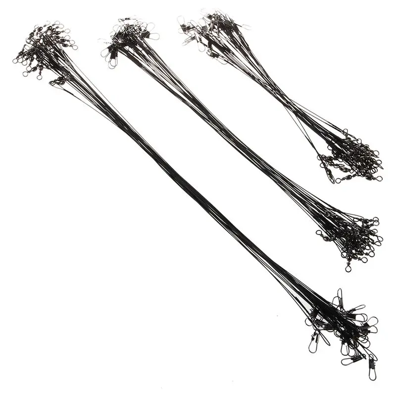 

Quality Fishing Line 60pcs Stainless Steel Wire Leader 15/23/30cm Line Black