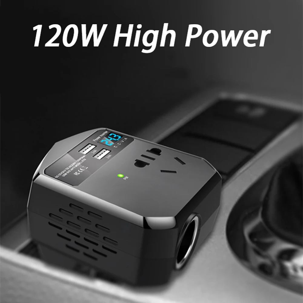 Автомобильный инвертор 12 V/24 V to 220V преобразователь питания USB зарядное устройство разъем трансформатора