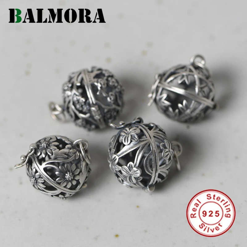 BALMORA 100% 925 Чистое серебро Саше Подвеска для женщин винтажный цветок Бамбук