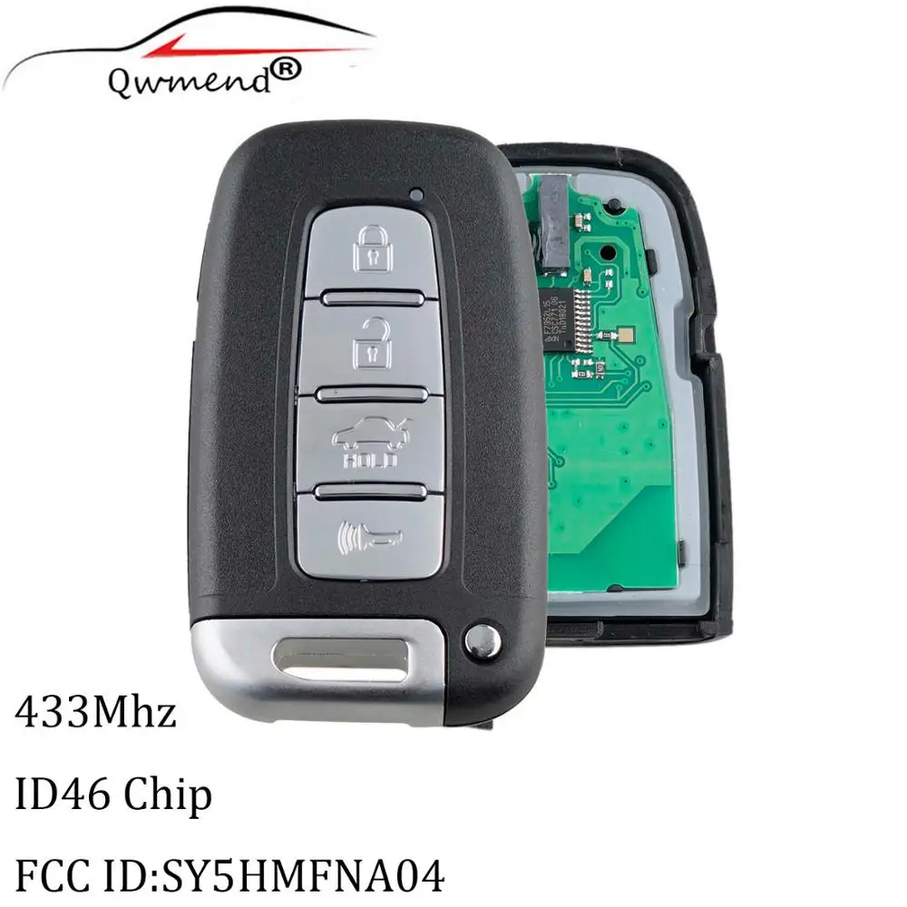 4 кнопки дистанционного смарт ключа 433 МГц для HYUNDAI SONATA GENESIS EQUUS VELOSTER 2009 2010 2011 2012 2013