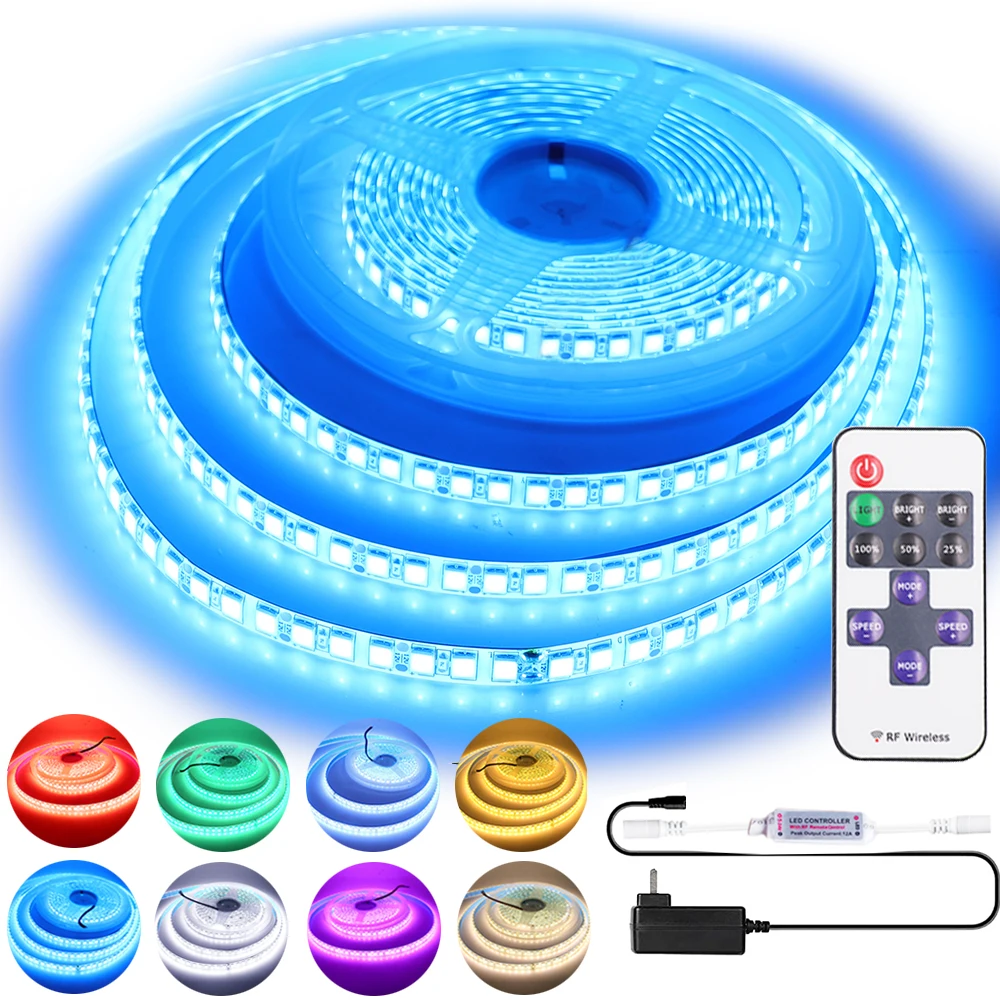 

Dimmable LED Strip Light 12V 5054 Remote Control 120LED/m Waterproof Flexible Tape Super Bright LED Ribbon Power Kit Home Decor