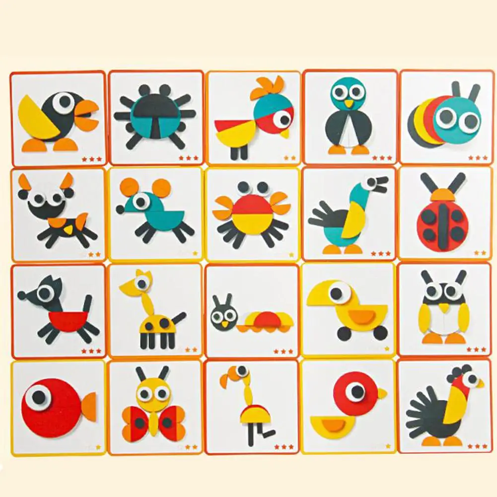 Kuulee деревянная головоломка в форме животного Tangram, обучающая игрушка для детей, высокое качество, Детские интересные игрушки