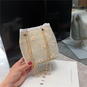 

Summer Straw Bag WOMEN'S Bag 2020 New Style Fashion Bucket Woven Bag Versatile Casual Shoulder Small Beach Bag