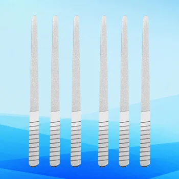 

6Pcs Double-sided Nail Files Stainless Steel Nail Filers Nail Art Grinding Tool Sanding Manicure Pedicure Tool for Polishing Buf