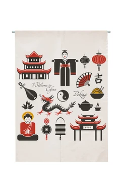 

Japan style cotton linen Japanese door window curtain home decoration hanging living room kitchen cafe bar coffee restaurant