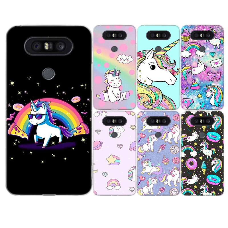 Rainbow Unicorn Soft TPU cheshire Fundas Silicone Phone Case For LG G8s Q8 Q7 Q6 G7 G6 G5 V50 V40 V30 V20 V10 G4 Cover |