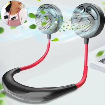 

Portable Fan Hands-free Neck Band Hands-Free Hanging USB Rechargeable Dual Fan Mini Air Conditioner/Cooler Fan for Room