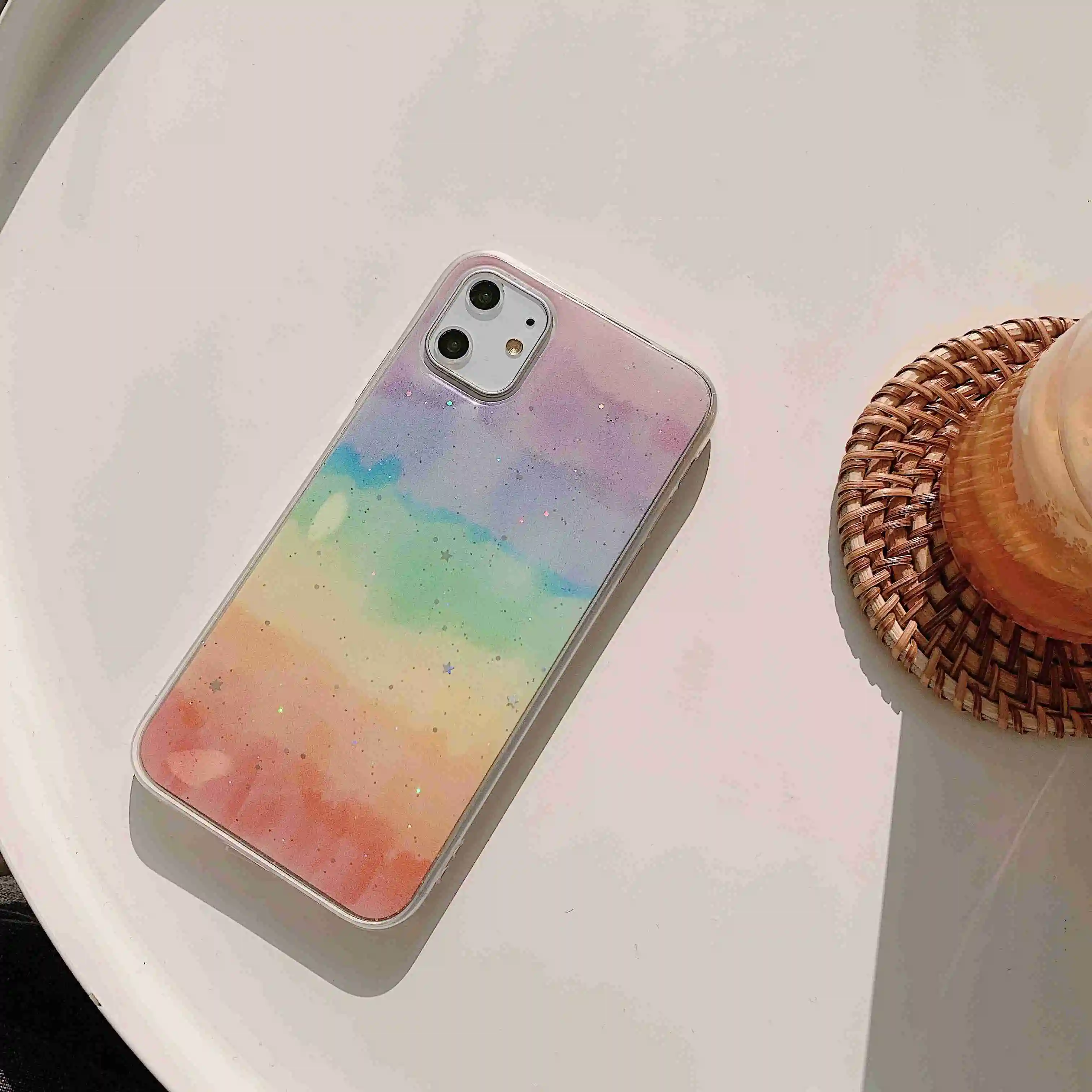 Чехол для OPPO A83 A1 A79 A79K A3 A5 A7 F9 F11 Pro с милой Ranbow роспись блестящие задняя крышка Fundas