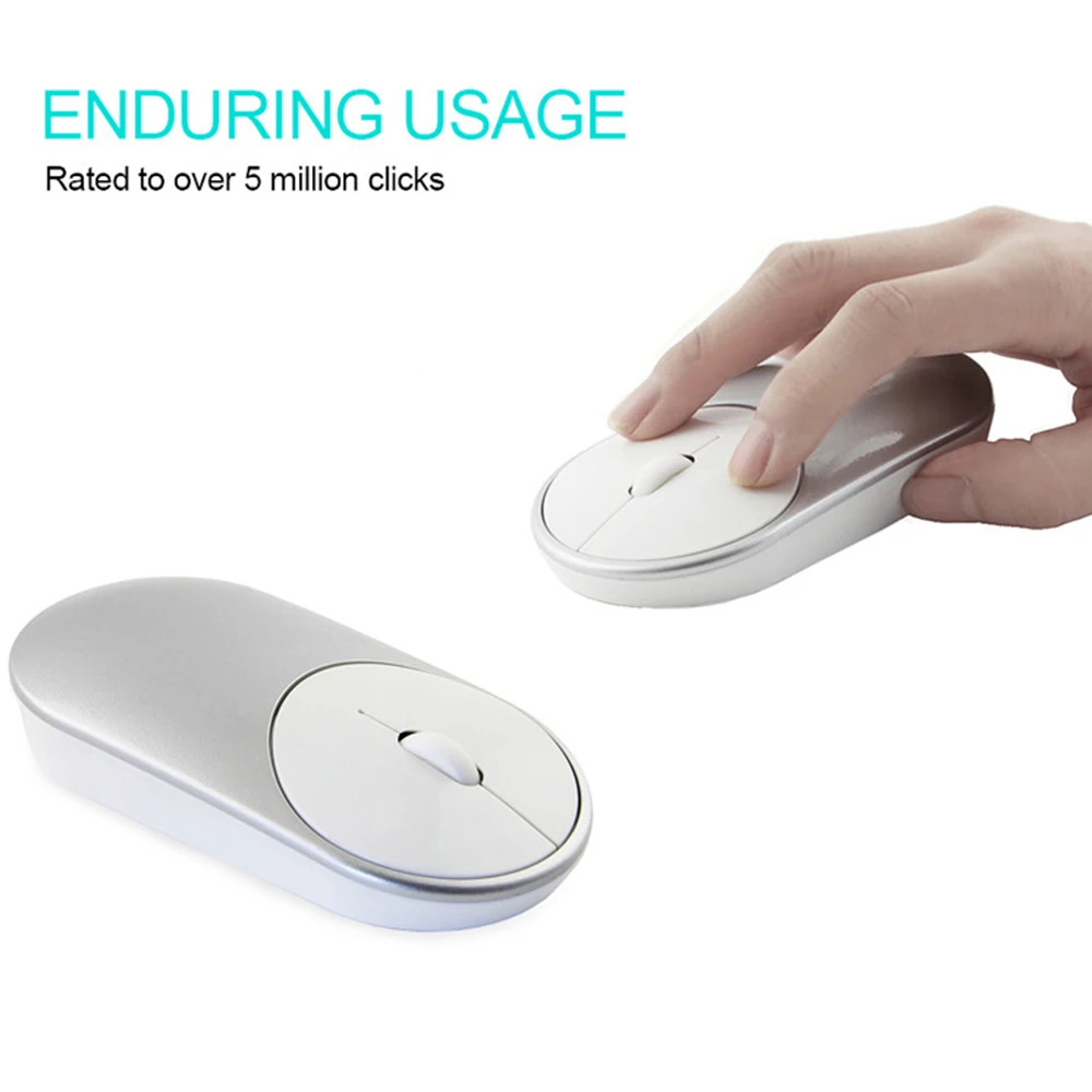 Беспроводная Бесшумная мышь Bluetooth+ 2,4 ГГц, Двухрежимная оптическая мышь с выключателем звука или щелчком для ПК, ноутбука, Windows, Android