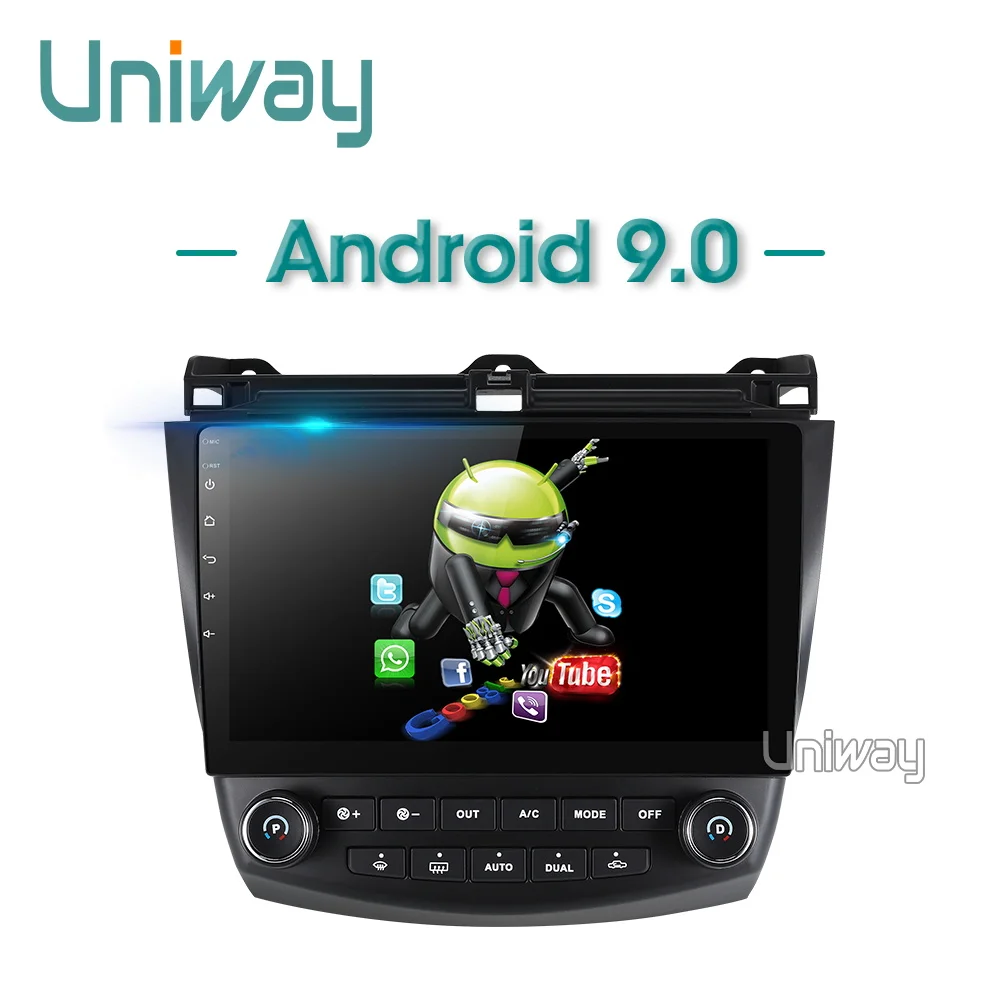 Sale Uniway AYG1071 2G+32G android 9.0  car dvd for Honda Accord 7 2003 2004 2005 2006 2007 car radio video player gps navigation car 3