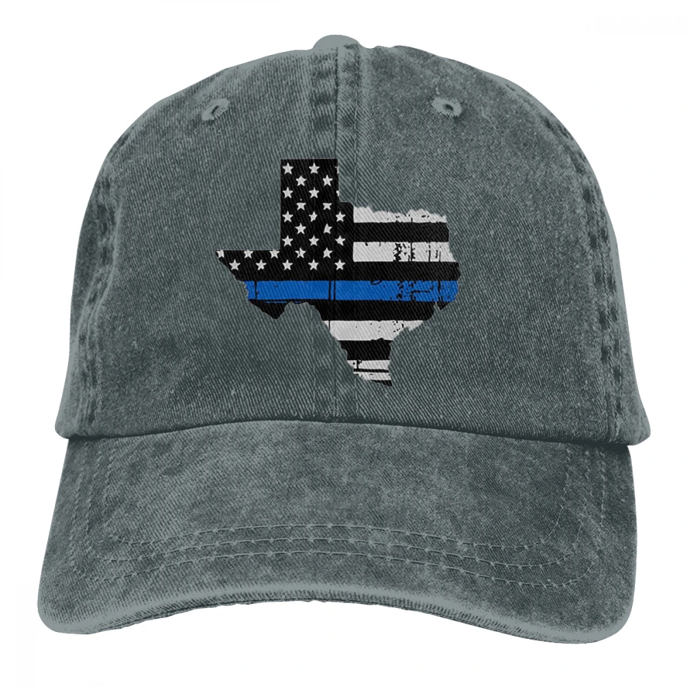 Texas tplated тонкая Голубая линия американский флаг Casquette унисекс Мужские Женские джинсовые бейсболка с ремешком кепки Регулируемая шляпа для гольфа папа