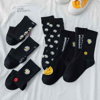 

Little Daisy socks female GD GD in same ins wet web celebrity embroidery black stockings lovers in men's socks