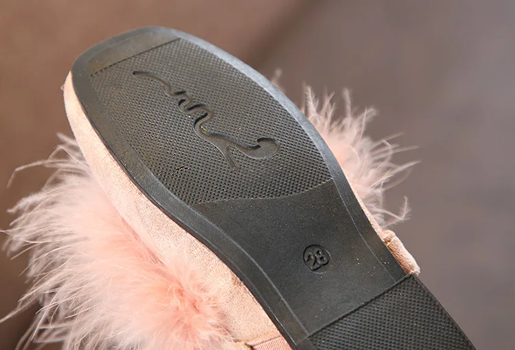 Осенне-зимние тонкие туфли для девочек Новая модная меховая женская шапка Студенческая обувь с мягкой подошвой маленькие детские сандалии для взрослых девочек