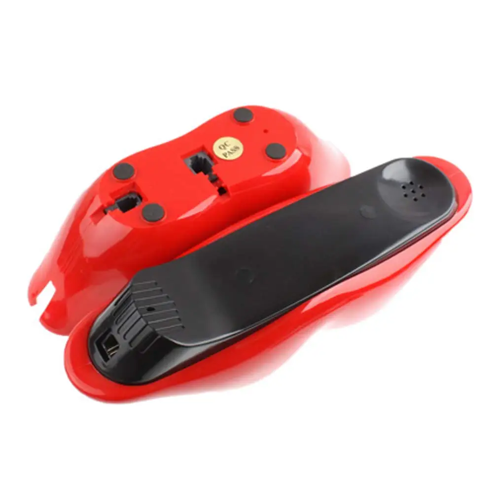 Lips telephone cute red mouth shape lip phone corded landline phones home office decor pink role play telephone gift artificial telephone ornament