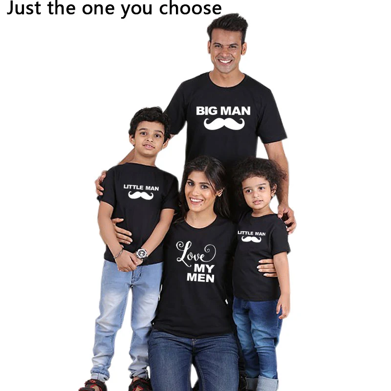 New Family Matching Clothes Look Father Mother Daughter Son Outfits Clothing family outfit Fashion Printing T-Shirts - Цвет: Black 2