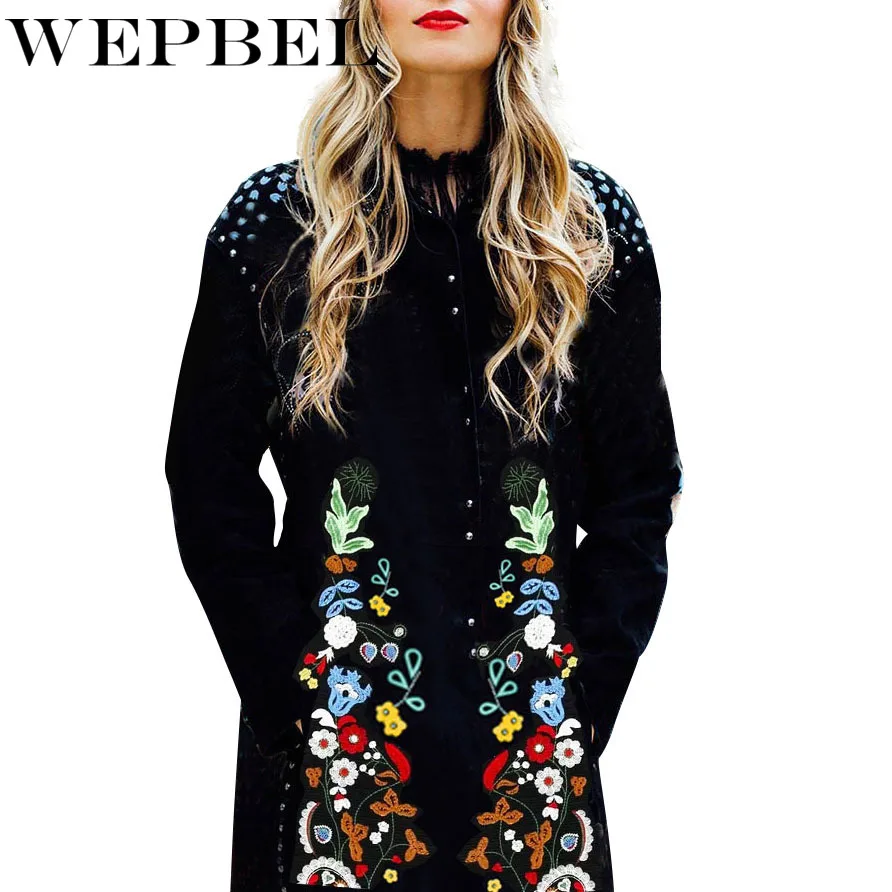 

WEPBEL Autumn Fashion Cardigan O-Neck Loose Patchwork Jacket Women's Casual Long-Sleeved Coat