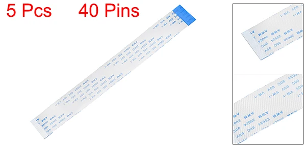 40 Pins Uxcell 5 шт. Гибкий плоский кабель 0,5 мм Шаг 150 мм FPC FFC гибкий ленточный кабель для ЖК-телевизора автомобиля аудио dvd-плеер(тип B - Цвет: 40 Pins