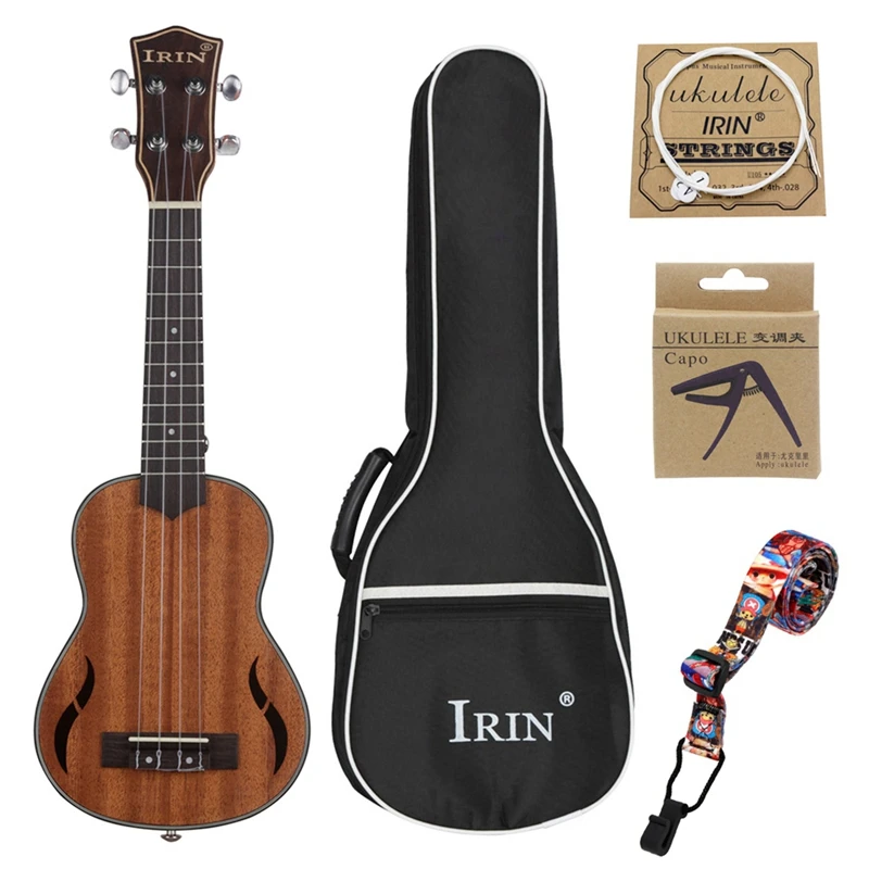 Irin сопрано укулеле наборы 21 дюймов из красного дерева Акустическая гитара Ukelele сумка Капо ремень струны высокого класса Гавайи 4 струны Guitarr
