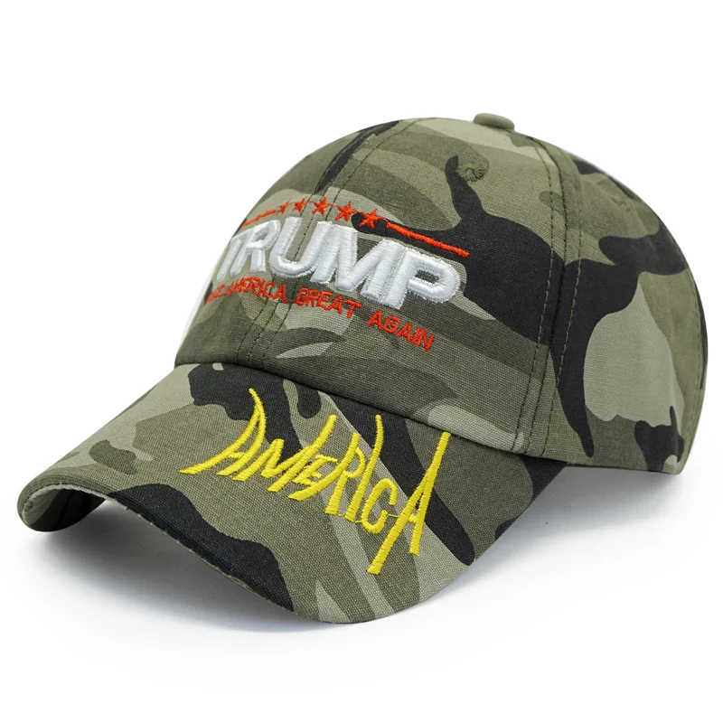 Новая мода Trump шляпа MAGA бейсболка камуфляж США бейсболка с флагом мужские Gorras вышивка письмо Камуфляж Армейская Кепка Трампа оптом