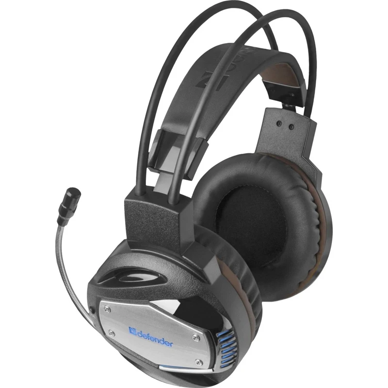 Headset Defender Warhead G 500 black brown wired stereo 20 20000 Hz 32 Ohms 115 dB 20 16000 Hz 54 dB USB 2x mini jack 50 mm black brown