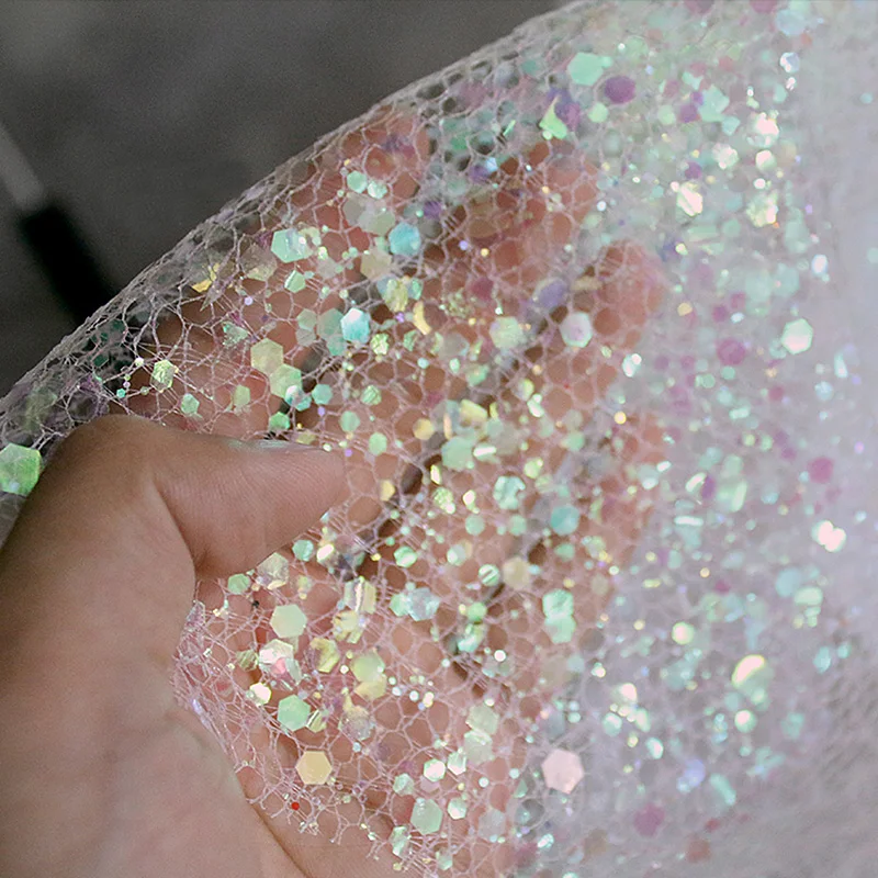 Симфония Блестки Ткань лазерная ткань для DIY ремесло свадьба сцена фото фон одежда украшения поставки