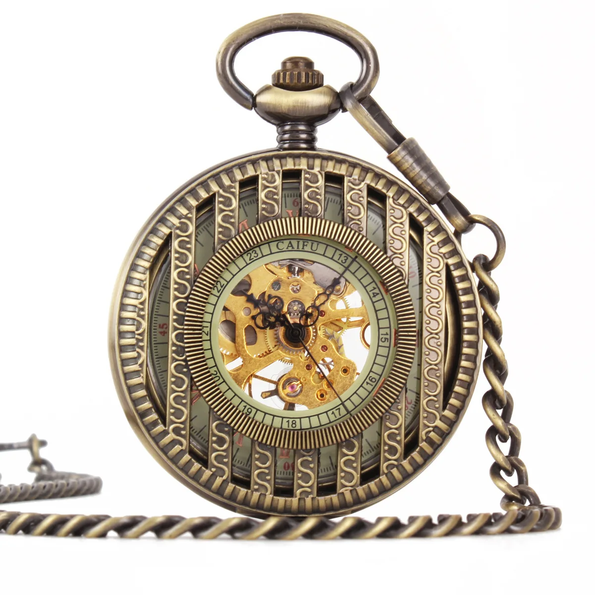 

Machinery Large Pocket Watch Fully Automatic Table Retro Flip Magnifying Glass