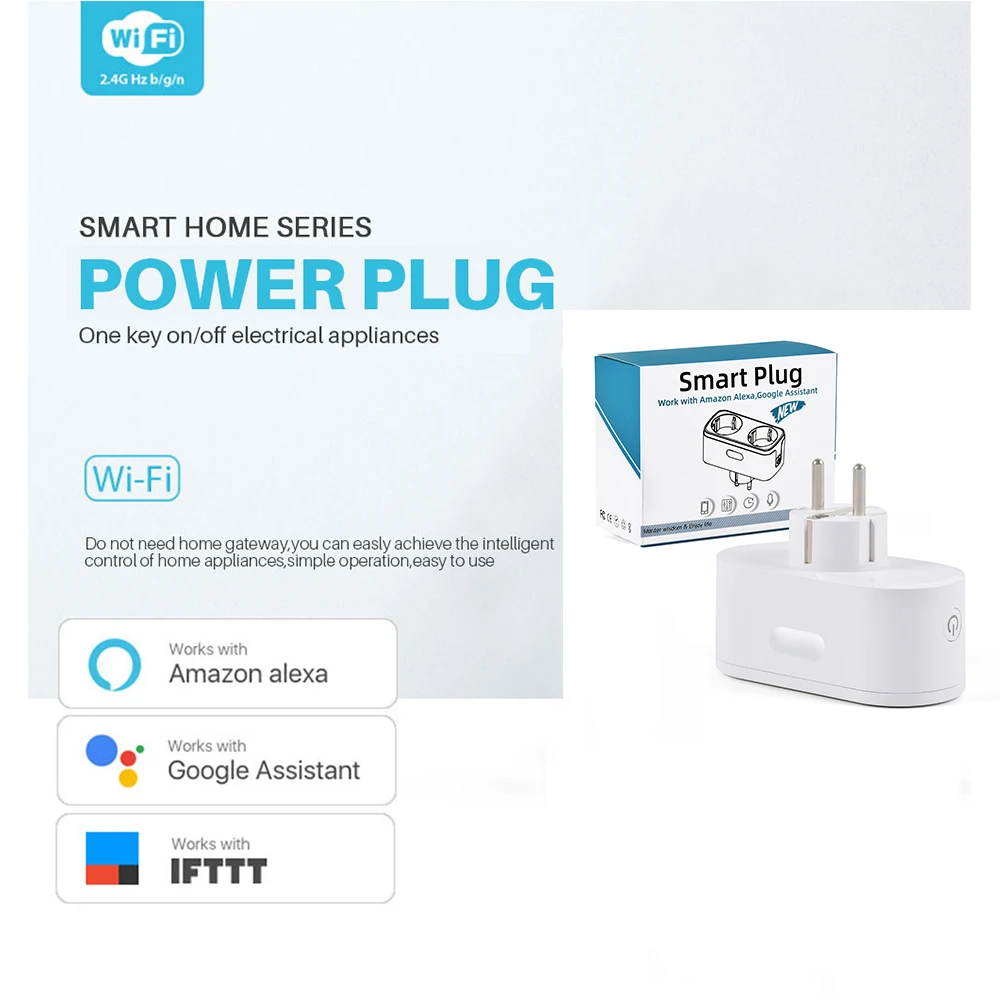

EU Smart Plug Wifi Socket/Outlet Switch Work With Google/Amazon/IFTTT For Voice Remote CE/RHOS Certification Smart Life