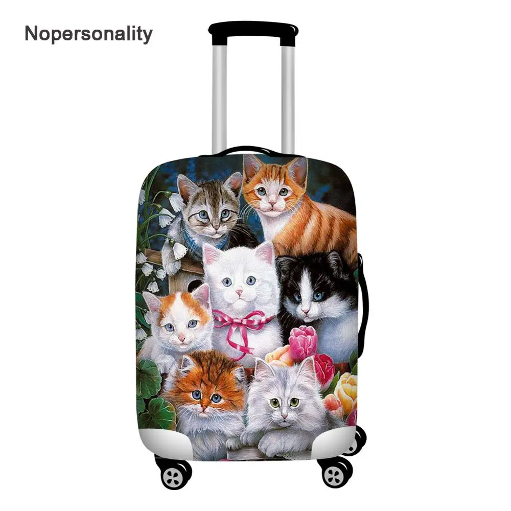 Protetora contra Poeira Elástica da Cópia do Gato Acessórios de Viagem Nopersonality Trolley Case Mala Bagagem Tampa Capa Protetora Adequada 18-32 Polegada