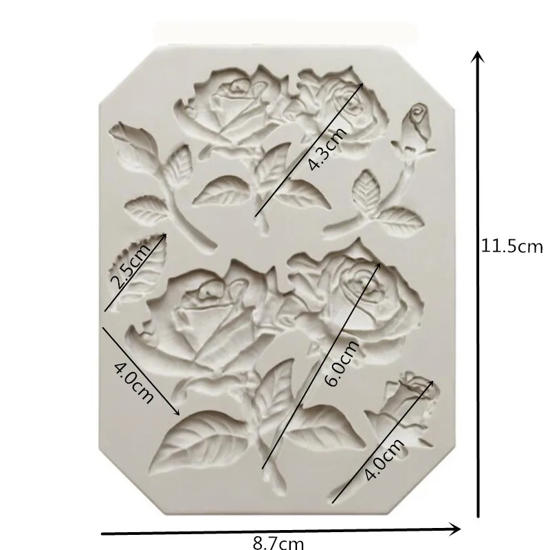 Цветок розы помадка силиконовая форма для торта DIY торт обода плесень сухой Pez Мягкая форма для сладостей для выпечки украшения инструменты