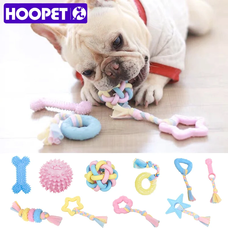 

HOOPET Pet Dog Interactive Toy Chewing Colorful Rubber Shape Small Dog Training Play Supplies
