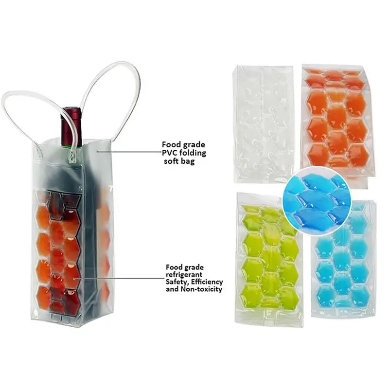 Cooler Bag Drink Cooler Wine Cooler Sleeve Beer Bottle Cooler Beer Cooler Portable Liquor Ice-cold Tool Rapid Wine Bottle Freezer Bag PVC Chilling Cooler Ice Bag Beer Cooling Gel Holder Carrier