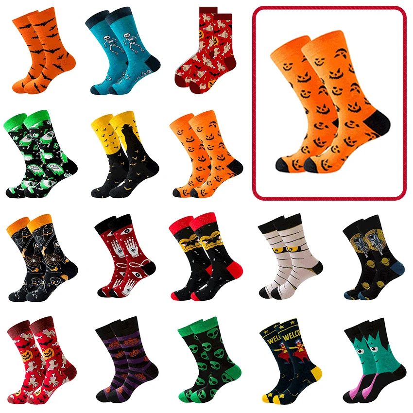 

1pair big size Women men Cute Fashion Pumpkin head Warm Halloween socks Cosplay Casual Ankle Socks Gift Cotton Socks for Girls