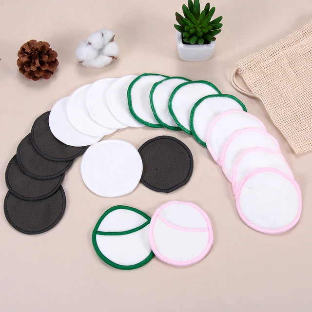 5Pcs/bag Reusable Bamboo Cotton Make Up Tools Remover Pad Washable Portable Facial Wipes Cleansing Pads with Laundry Bag 1