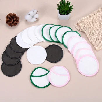 

5Pcs/bag Reusable Bamboo Cotton Make Up Tools Remover Pad Washable Portable Facial Wipes Cleansing Pads with Laundry Bag