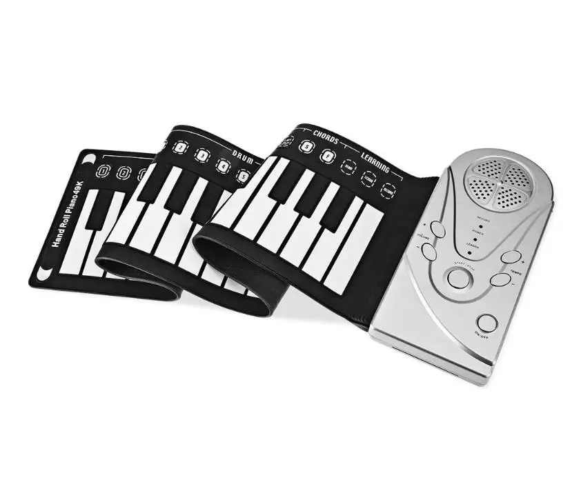 49key Многофункциональный детей начинающих Pianotron дети силиконовые портативный складной электронный орган A032 - Цвет: Серебристый