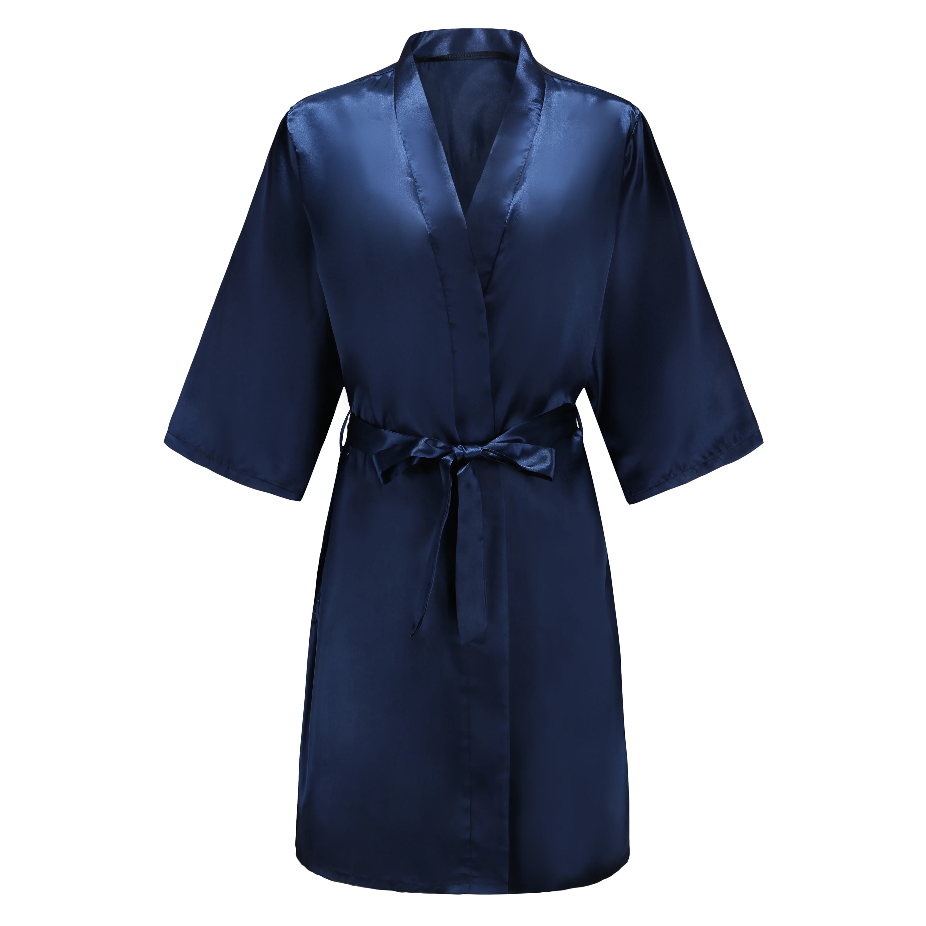 Satin Robe Female Intimate Lingerie Sleepwear Silky Bridal Wedding Gift Casual Kimono Bathrobe Gown Nightgown Sexy Nightwear - 5