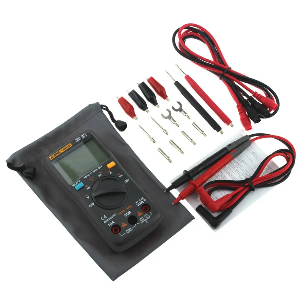 

Professional Digital Multimeter AN8001 LCD Display Digital Multimeter 6000 Counts AC/DC Ammeter Voltmeter Ohm Meter Tester