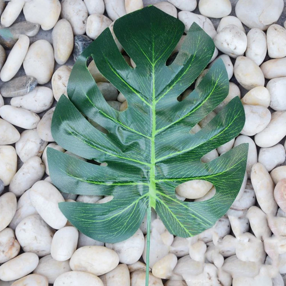 20Pcs Artificial Monstera Leaves Home Garden Beach Theme Party DIY Decoration Craft False Artificial Plants