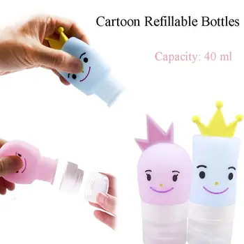 

Travel Portable Squeeze Refillable Bottles Children Cartoon Silicone Bottle Shampoo Shower Gel Lotion Lovely Cosmetic Containers