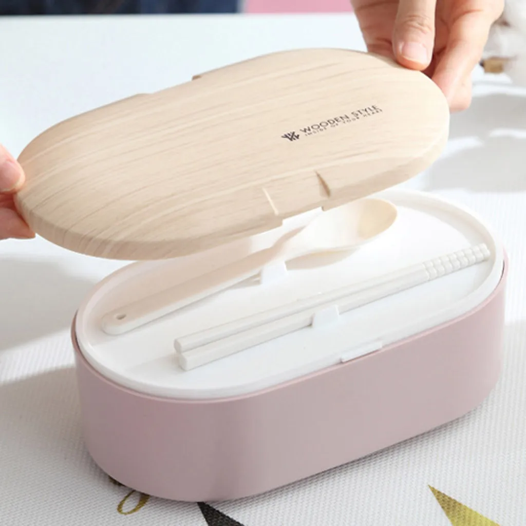 Ланч-бокс для микроволновки японского дерева Bento Box однослойный контейнер для хранения портативный