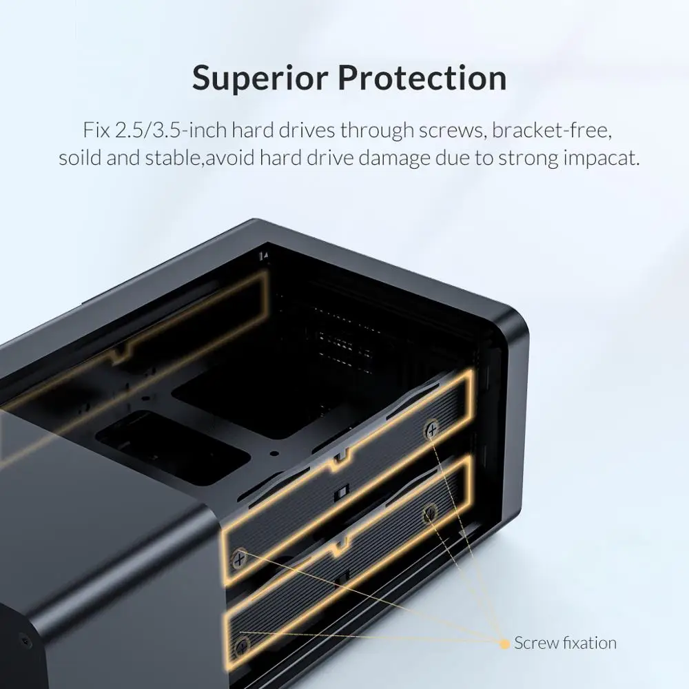 ORICO Dual bay 3,5 ''док-станция для жесткого диска USB3.0 to SATA с RAID HDD алюминиевый корпус для жесткого диска 48 Вт внешний адаптер питания чехол для жесткого диска