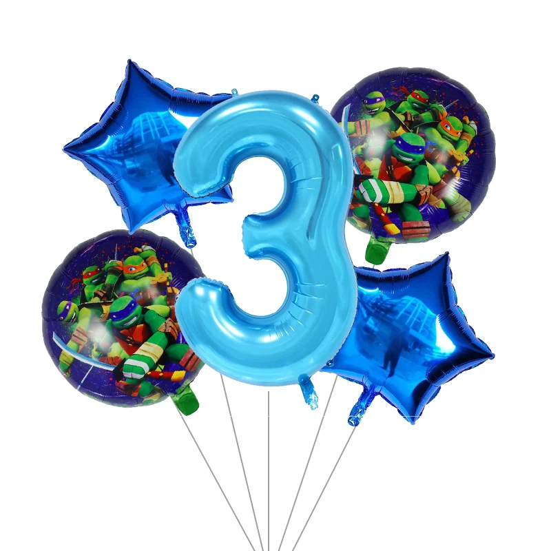 5 шт. воздушные шары с героями мультфильмов Черепашки-ниндзя воздушные шары с цифрами 30 дюймов вечерние детские игрушки для дня рождения