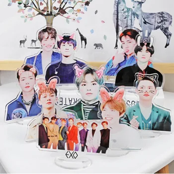 

EXO Members Kawaii Standing Action Figure Doll Acrylic Stand Action Table Decor Stationery Set