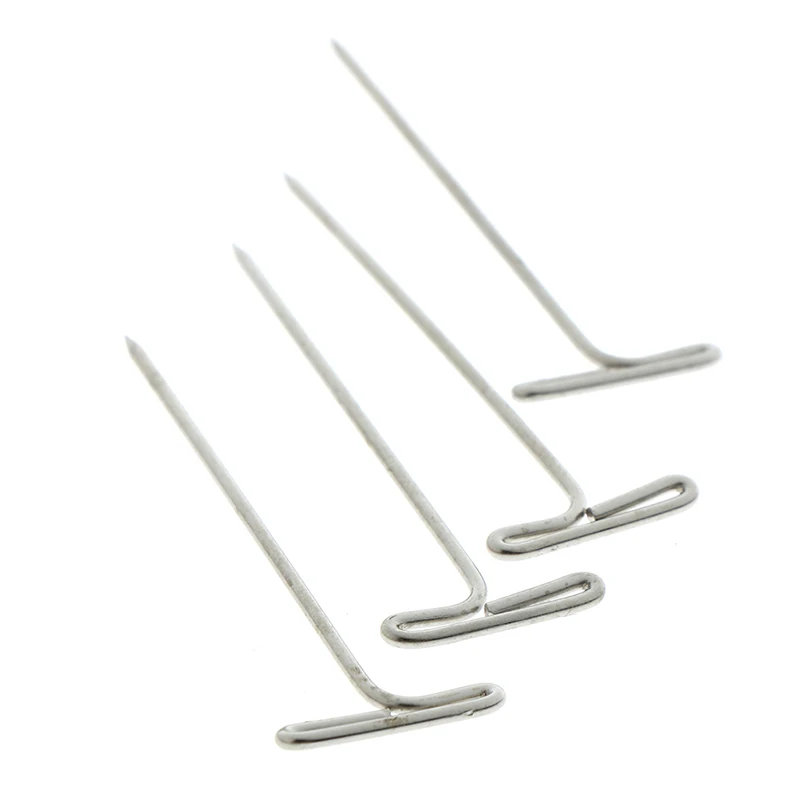 50/100/200pcs Wig T Pins for Holding Wigs Silver 32mm Long T-pins Styling Tools For Wig Display