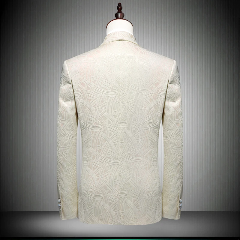 Классический Мужской Жаккардовый костюм тонкий дизайн бизнес Банкетный мужской костюм, пиджак + брюки высокого качества мужские свадебные
