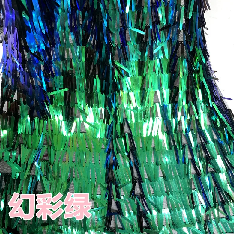 Большие длинные пайетки вышивка тканевая кисточка дизайнерские DIY вечерние женские платья блестки Ткань для шитья по двору 90x125 см