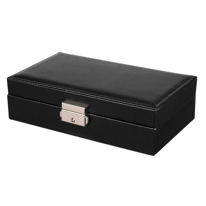 

Travel Jewelry Box Women Leather Rectangle Packaging Necklace Rings Earrings Storage Organizer Display