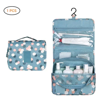 

Portable Zipper Men Women Cosmetic Bag Nylon Beauty Brush Makeup Organizer Leisure Travel Hanging Wash Toiletry Bag